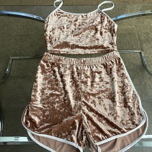 Velvet Crop with Shorts